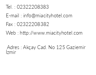 Mia City Hotel iletiim bilgileri